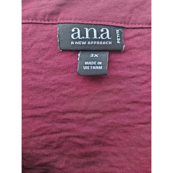 ANA A NEW APPROACH V-Neck Long Sleeve Blouse – Burgundy - Picture 4 of 6